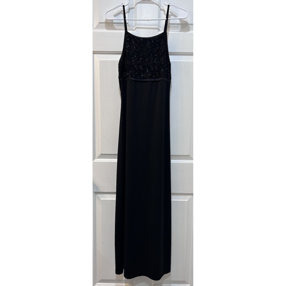 Vtg afortiori Sexy Sequined Black Sheath Dress Sz M Elegant Fairy LBD Whimsigoth